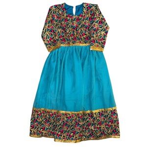 3 Piece Embroidered Afghan Dress with Scarf & Pants